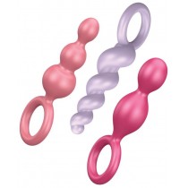 Satisfyer Booty Call Plugs zestaw korków analnych o pobudzającej strukturze Colored