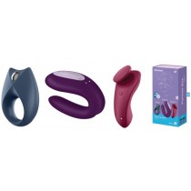 Satisfyer Partner Box Royal One Ring Vibrator + Double Joy Partner Vibrator + Sexy Secret Panty Vibrator zestaw wibratorw