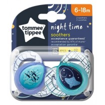 Tommee Tippee Night Time Smoczek uspokajajcy 6-18m 2szt mix