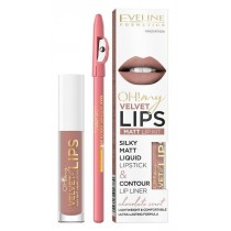 Eveline Oh My Lips Liquid Matt Lipstick&Contour Lip Liner matowa pomadka i konturwka 4,5ml + 11 Cookie Milkshake