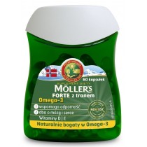 Moller`s Forte z tranem Omega-3 suplement diety 60 kapsuek
