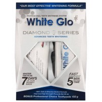 White Glo Diamond System wybielajca pasta do zbw 100ml + wybielajcy el do zbw 50ml + nakadka na zby