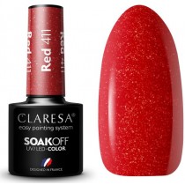 Claresa Soak Off UV/LED Red lakier hybrydowy 411 5g