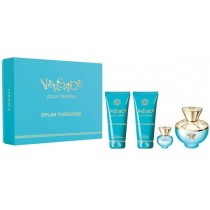 Versace Dylan Turquoise Pour Femme Woda toaletowa 100ml spray + 5ml + el pod prysznic 100ml + Balsam 100ml