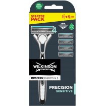 Wilkinson Sword Quattro Titanium Sensitive maszynka do golenia z wymiennymi ostrzami + wymienne ostrza 4szt