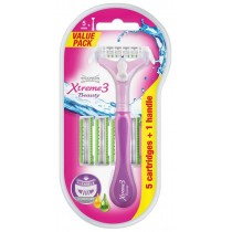 Wilkinson Sword Xtreme3 Beauty maszynka do golenia dla kobiet z trzema ostrzami + wymienne ostrza do golenia 5szt