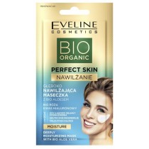 Eveline Bio Organic Perfect Skin gboko nawilajca maseczka z bio aloesem Bio Ra i Kwas Hialuronowy 8ml