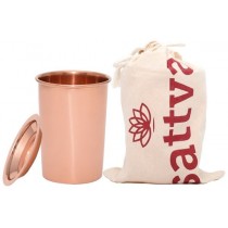 Sattva Ayurveda kubek miedziany z pokrywką gładki 350ml