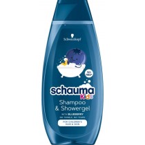 Schauma Kids Shampoo and Showergel szampon do wszystkich rodzajów włosów i żel pod prysznic dla dzieci Blueberry 400ml