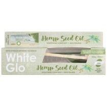 White Glo Hemp Seed Oil Soothing and Whitening Toothpaste wybielajca pasta z olejem konopnym 150g/115ml + szczoteczka