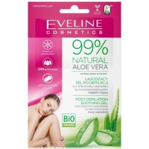 Eveline 99% Natural Aloe Vera Łagodzący żel po depilacji do wrażliwej i skłonnej do zaczerwienień skóry twarzy i ciała 5mlx2