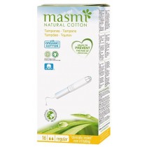 Masmi Natural Cotton tampony z bawełny organicznej z aplikatorem Regular 16szt