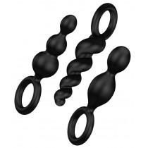 Satisfyer Booty Call Plugs zestaw korkw analnych o pobudzajcej strukturze Black