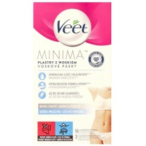 Veet Minima plastry do depilacji z woskiem do skry wraliwej 16 szt