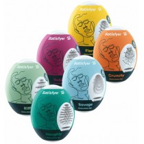 Satisfyer Masturbator Eggs masturbator w ksztacie jajka Riffle + Bubble + Fierce + Naughty + Crunchy + Savage