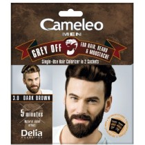 Cameleo Men Grey Off farba do wosw, brody i wsw 3.0 Dark Brown 2x15ml