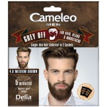 Cameleo Men Grey Off farba do wosw, brody i wsw 4.0 Medium Brown 2x15ml