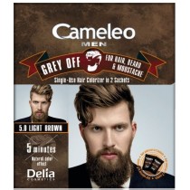 Cameleo Men Grey Off farba do wosw, brody i wsw 5.0 Light Brown 2x15ml