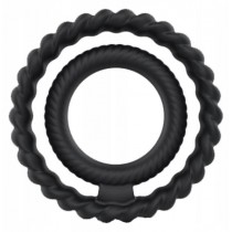 Marc Dorcel Dual Ring podwjny piercie na penisa Black