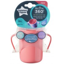 Tommee Tippee Easiflow 360st Kubek z uchwytami 200ml 6m+ Różowy