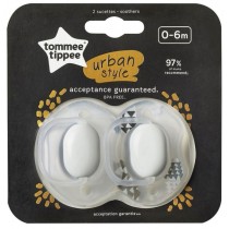 Tommee Tippee Urban Smoczek uspokajający 0-6m Neutral 2szt