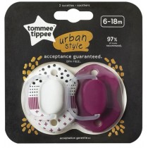 Tommee Tippee Urban Smoczek uspokajający 6-18m Girl 2szt
