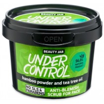 Beauty Jar Under Control scrub do twarzy przeciw wypryskom z olejem z drzewa herbacianego i proszkiem bambusowym 120g
