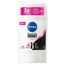 Nivea Black & White Invisible Clear antyperspirant w sztyfcie 50ml