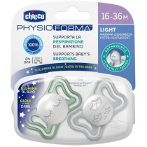 Chicco Physio Light smoczek silikonowy 16-36M Lumi 2szt
