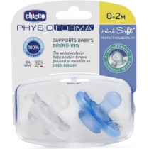 Chicco PhysioForma Smoczek silikonowy uspokajajcy Mini Soft 0-2m Boy 2szt