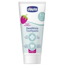 Chicco Toothpaste Pasta do zbw z fluorem 1000ppm o smaku truskawkowym 1-5l 50ml