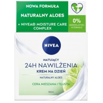 Nivea 24H Nawilenia matujcy krem na dzie do cery mieszanej i tustej Naturalny Aloes 50ml