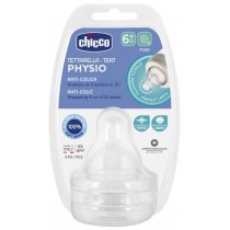 Chicco Physio Smoczek antykolkowy na butelk przepyw do kaszki 6m+ 2szt