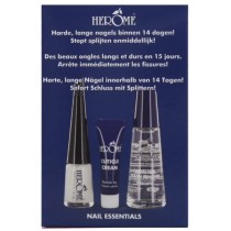 Herome Nail Essentials zmywacz do paznokci 10ml + utwardzacz 4ml + krem do skrek 3ml