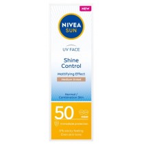 Nivea Sun UV Face Shine Control matujcy krem do twarzy z wysok ochron SPF50 Medium Tinted 50ml