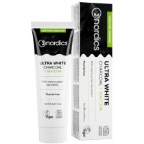 Nordics Ultra White Charcoal + Matcha Toothpaste pasta do zębów bez fluoru z węglem 75ml