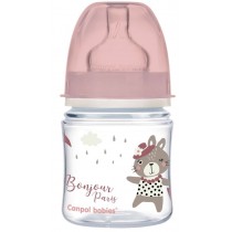 Canpol Babies Easy Start butelka szeroka antykolkowa Bonjour Paris Rowa 120ml