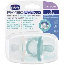 Chicco Physioforma Luxe silikonowy smoczek 16-36m Niebieski, Bezbarwny 2szt