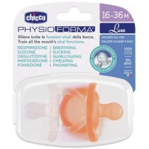 Chicco Physioforma Luxe silikonowy smoczek 16-36m Pomaraczowy, Bezbarwny 2szt