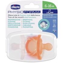 Chicco Physioforma Luxe silikonowy smoczek 6-16m Pomarańczowy, Bezbarwny 2szt