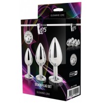 Dream Toys Gleaming Love Plug zestaw korkw analnych Silver 3szt