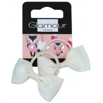 Glamour Kids kokardki do wosw Kremowe 2szt