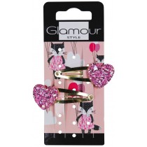 Glamour Kids spinki do wosw Serduszka 2szt