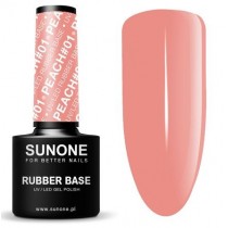 Sunone UV/LED Gel Polish Color Rubber Base lakier hybrydowy Peach 01 5ml