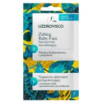 Uzdrovisco Zabieg Baby Face intensywnie nawadniający maska hialuronowa z peptydami z aktywatorem 8ml