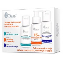 Ava Laboratorium Zestaw Do Domowej Eksfoliacji preparat odt�uszczaj�cy 50ml + kwas migda�owy 15% 50ml + neutralizator 50ml