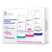 Ava Laboratorium Zestaw Do Domowej Eksfoliacji preparat odtuszczajcy 50ml + kwas mlekowy 30% 50ml + neutralizator 50ml