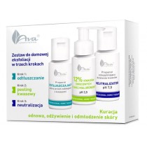 Ava Laboratorium Zestaw Do Domowej Eksfoliacji preparat odt�uszczaj�cy 50ml + kwas owocowy 12% 50ml + neutralizator 50ml