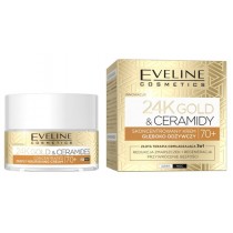 Eveline 24K Gold & Ceramidy skoncentrowany krem głęboko odżywczy na dzień i noc 70+ 50ml