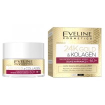 Eveline 24K Gold & Kolagen skoncentrowany krem silnie naprawczy na dzień i noc 60+ 50ml